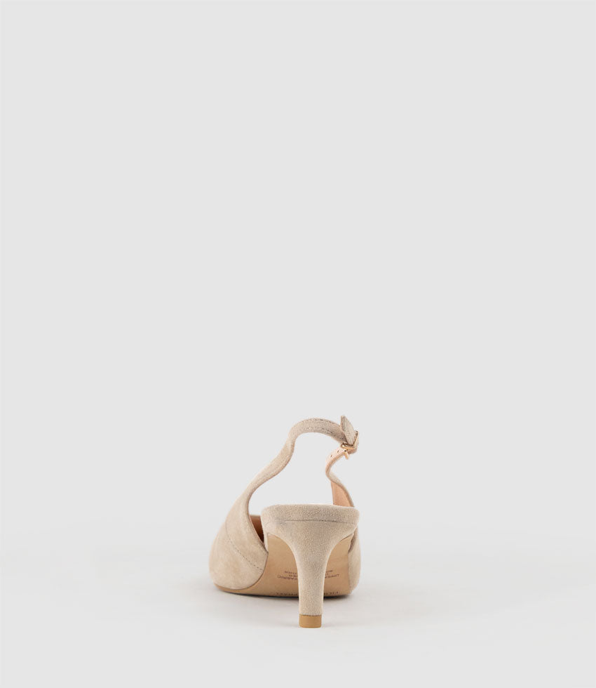 DAMA55 Choked Slingback Pump in Sand Suede - Edward Meller