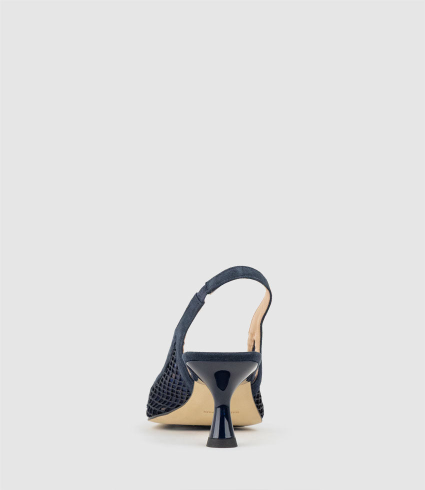 DAMSEL60 Mesh Slingback in Navy - Edward Meller