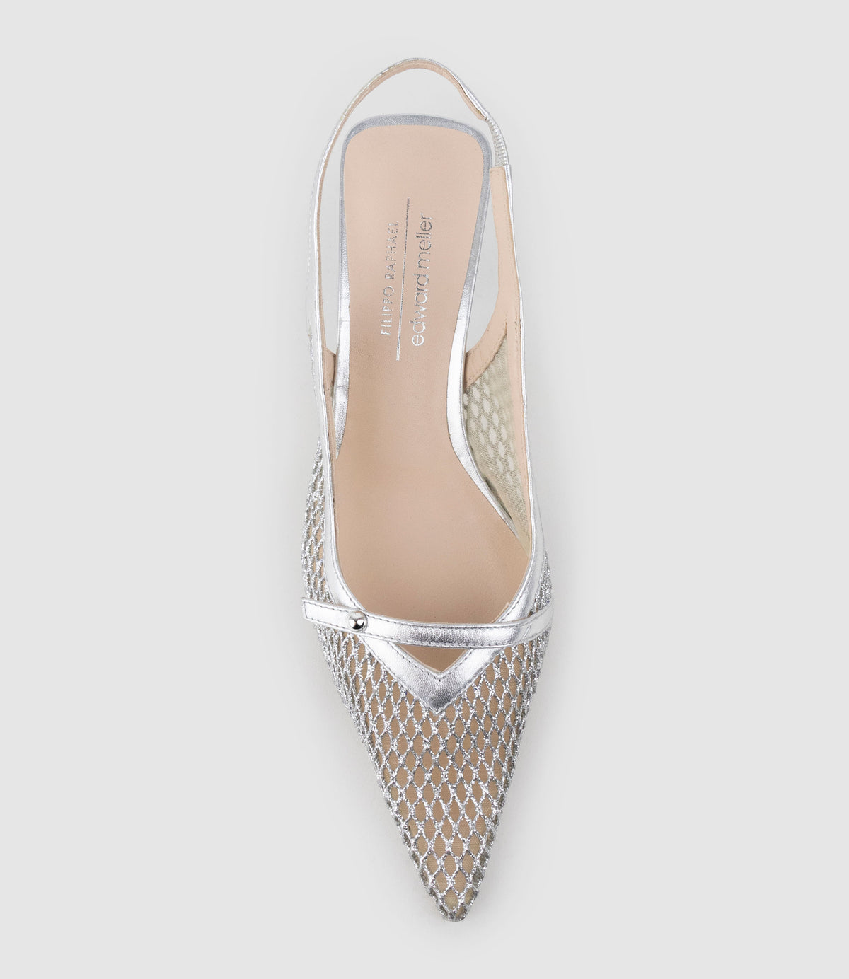 DAMSEL60 Mesh Slingback in Silver
