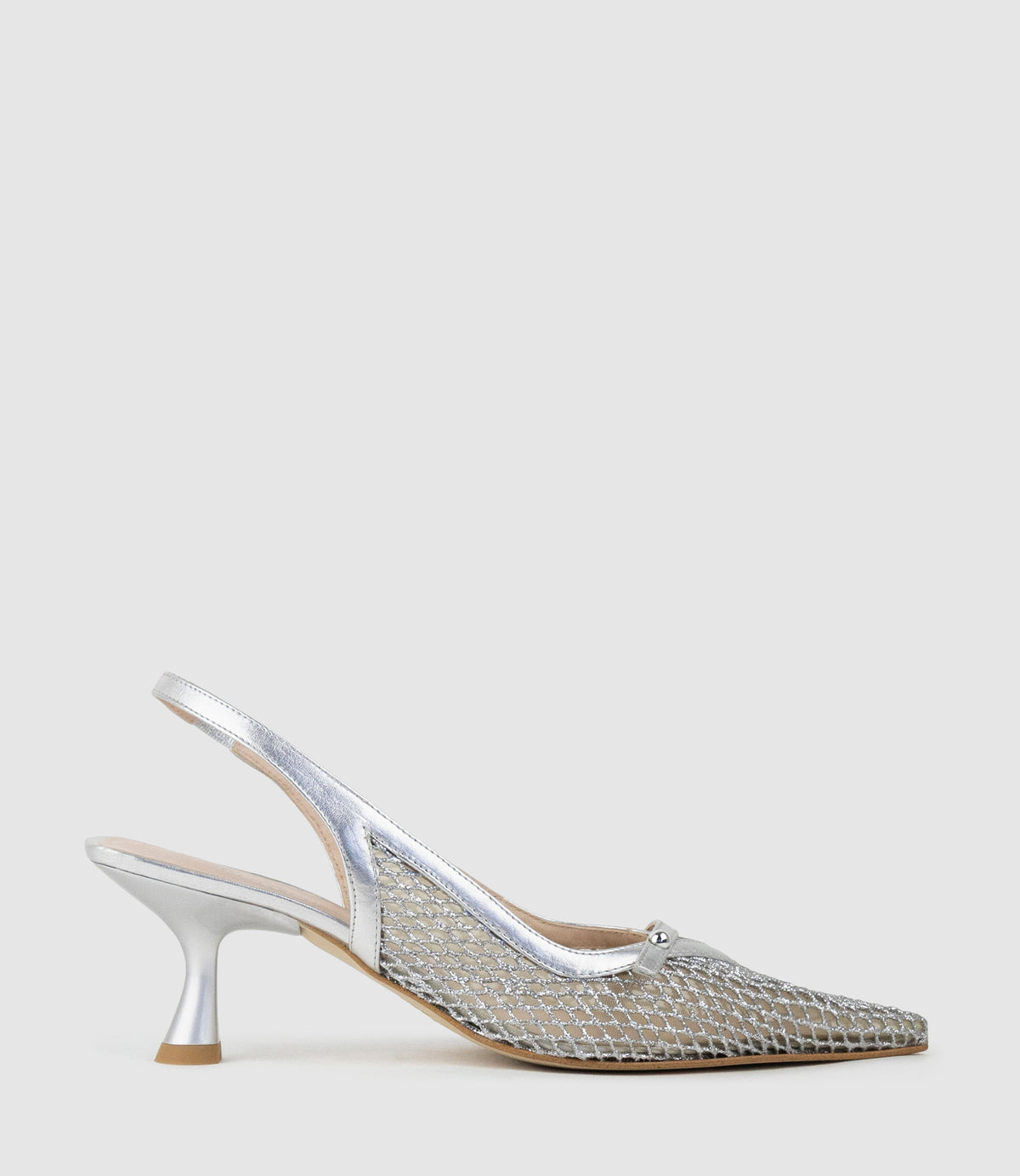 DAMSEL60 Mesh Slingback in Silver