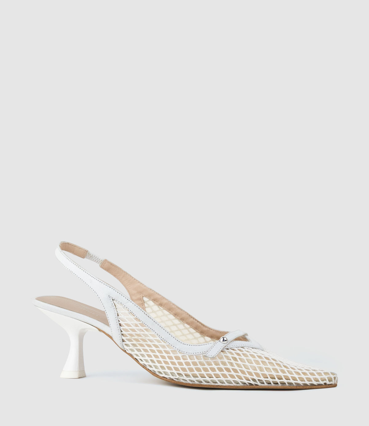 DAMSEL60 Mesh Slingback in White