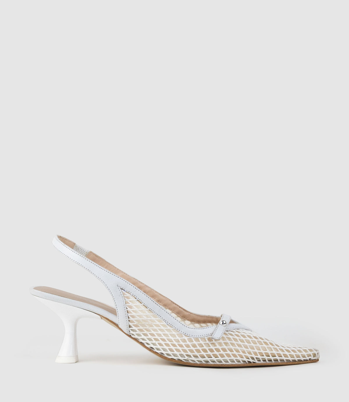 DAMSEL60 Mesh Slingback in White