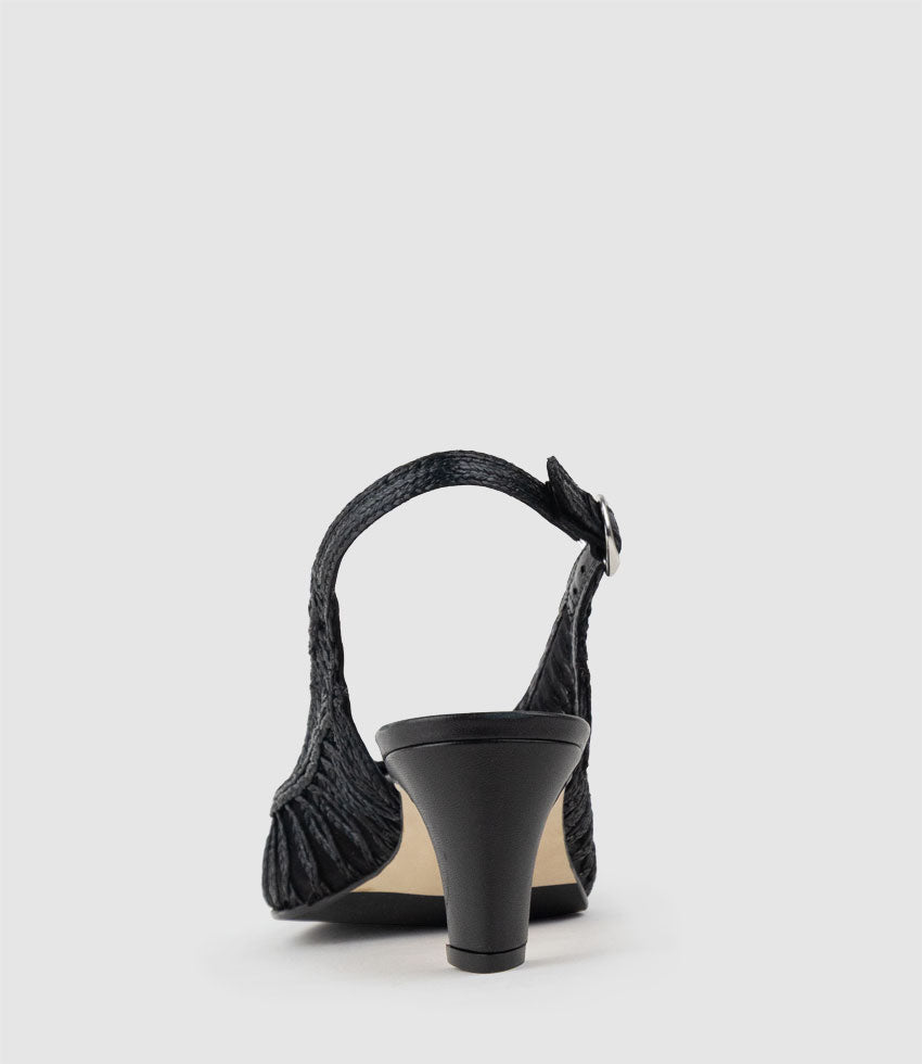 DARINA60 Woven Slingback in Black - Edward Meller