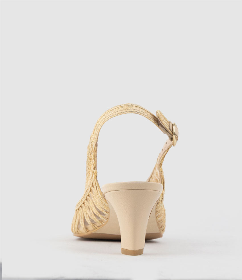 DARINA60 Woven Slingback in Natural - Edward Meller