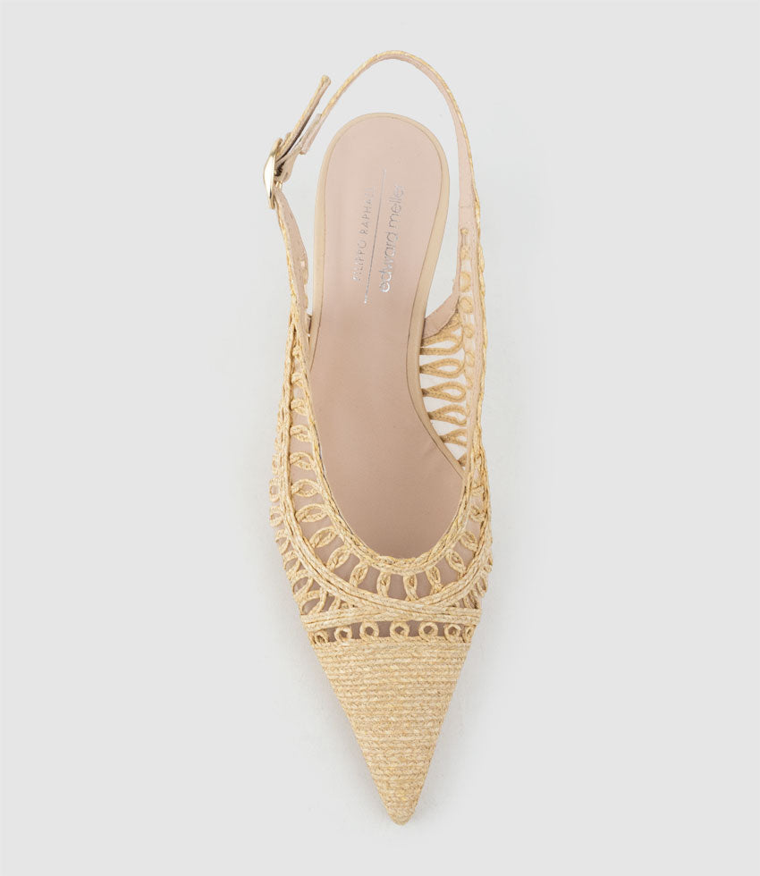 DARINA60 Woven Slingback in Natural - Edward Meller