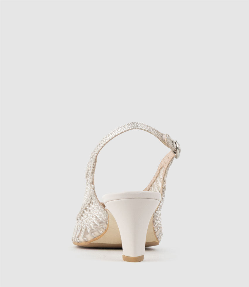 DARINA60 Woven Slingback in Silver - Edward Meller