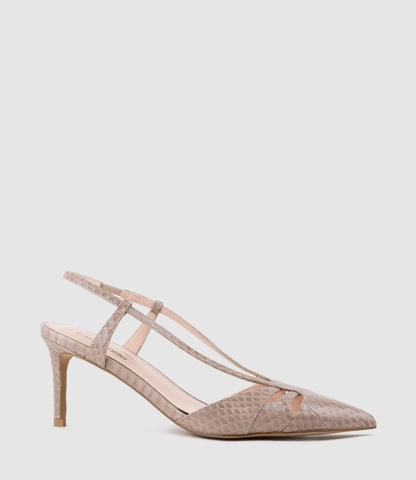 DELLE70 Posted Slingback in Nude Snake - Edward Meller