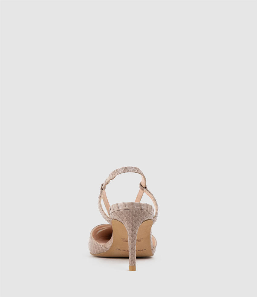 DELLE70 Posted Slingback in Nude Snake - Edward Meller