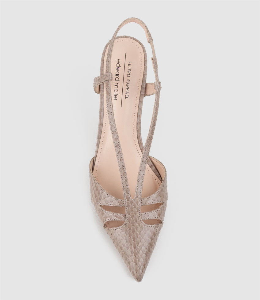 DELLE70 Posted Slingback in Nude Snake - Edward Meller