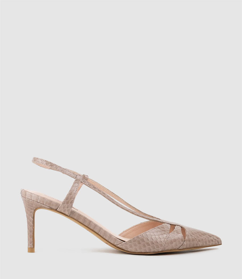 DELLE70 Posted Slingback in Nude Snake - Edward Meller