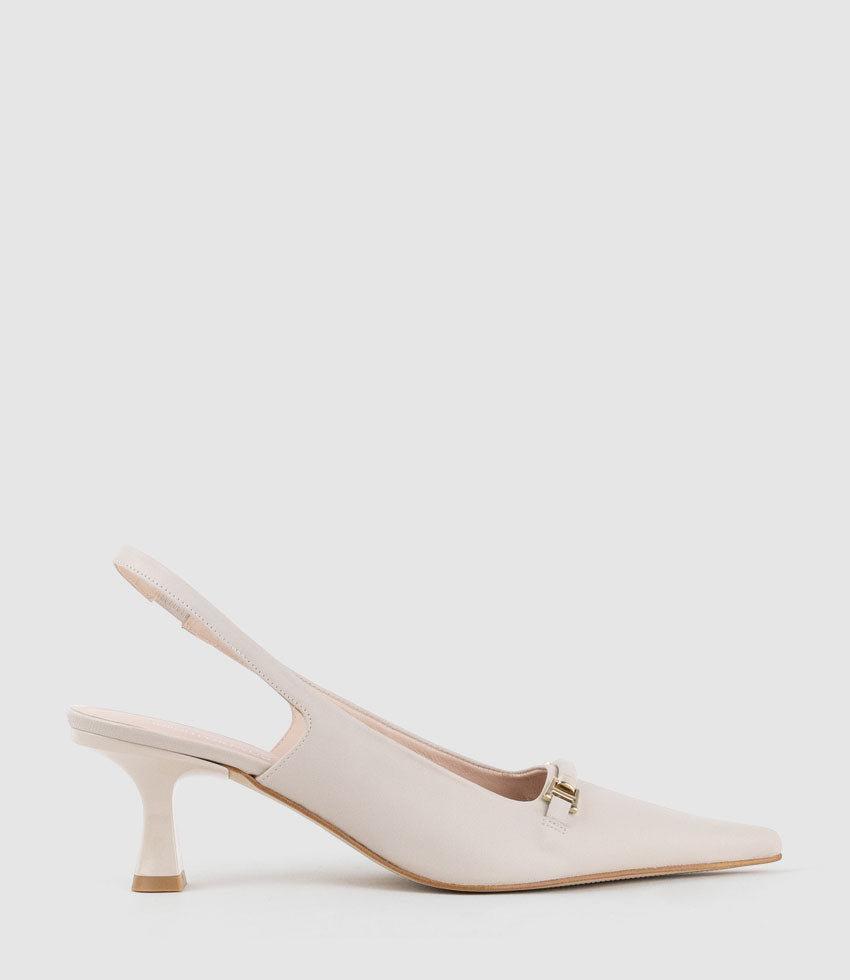 DELTA60 Slingback Pump with Strap in Offwhite - Edward Meller