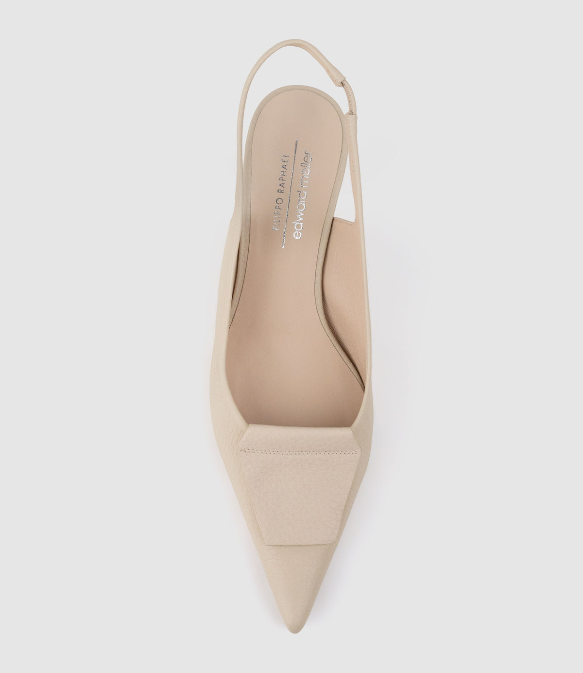 DEMURE55 Slingback with Leather Ornament in Beige