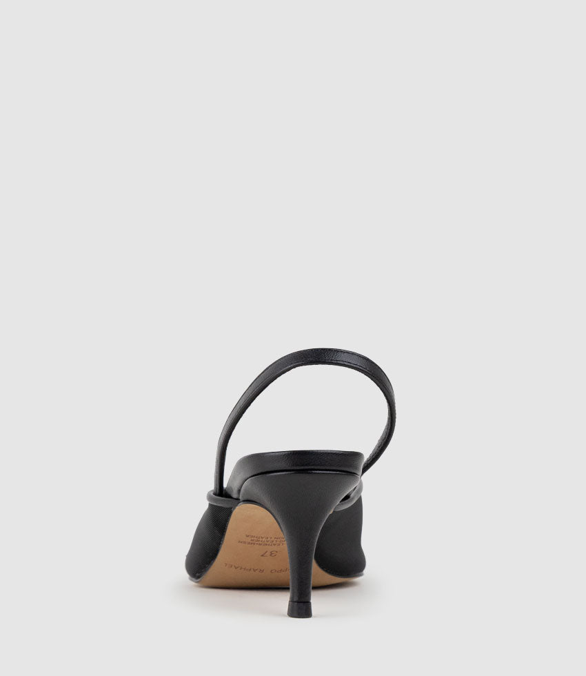 DESTINE60 Lace Front Mesh Slingback in Black - Edward Meller