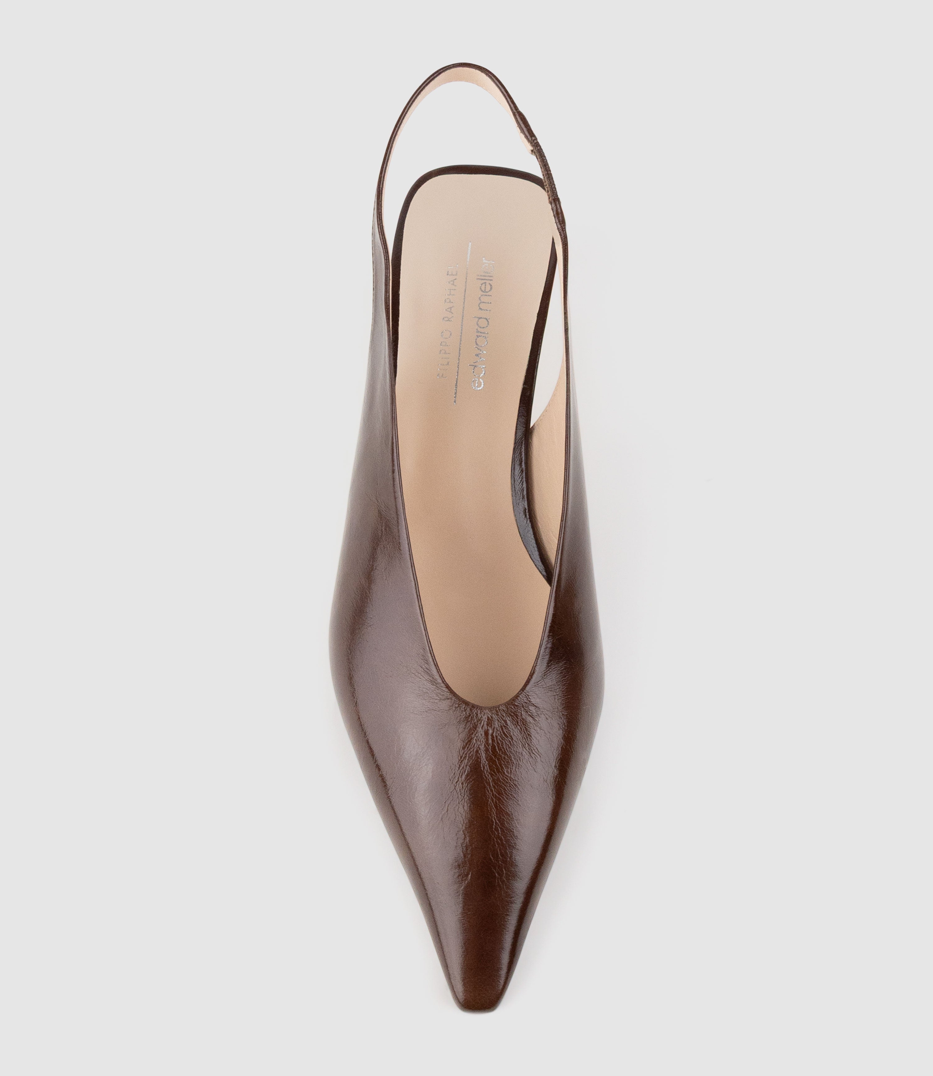 DIALA40 Choked Slingback in Chocolate Crinkle Patent