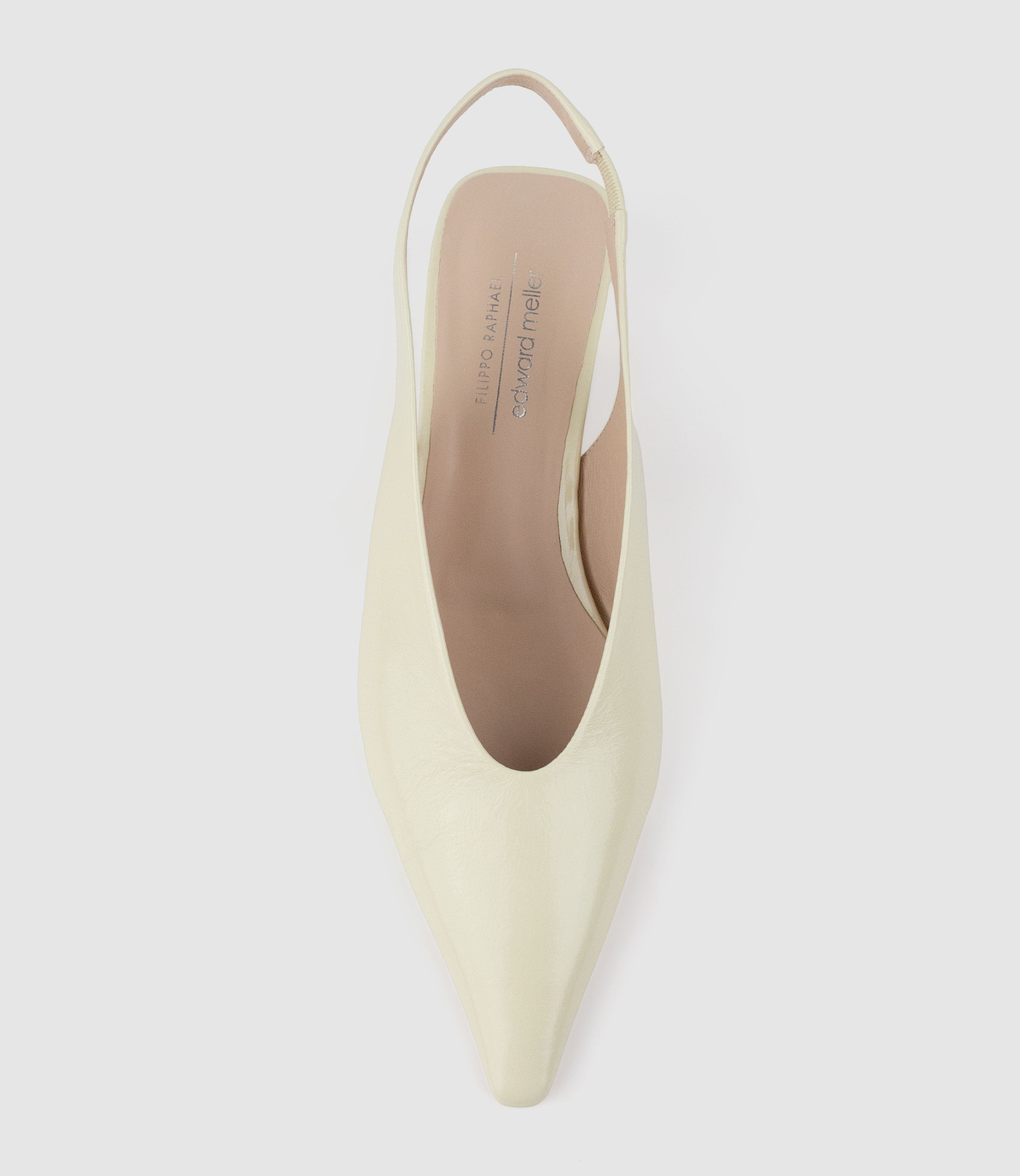 DIALA40 Choked Slingback in Offwhite Crinkle Patent