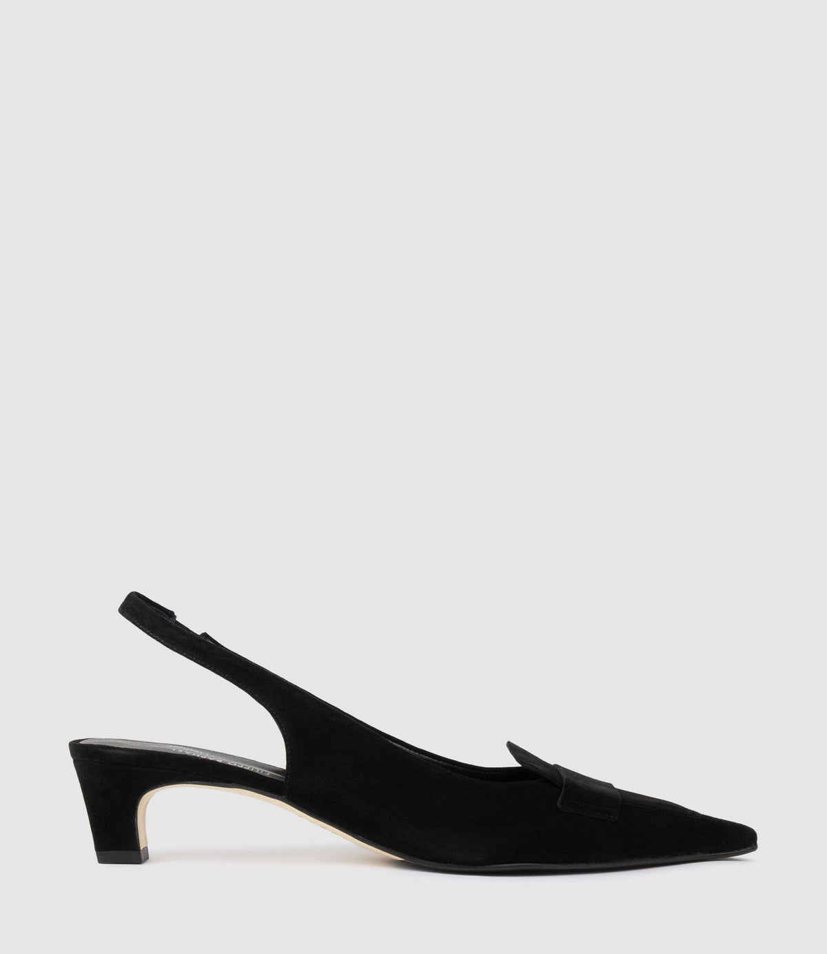 DIANE40 Albert Throat Slingback in Black Suede