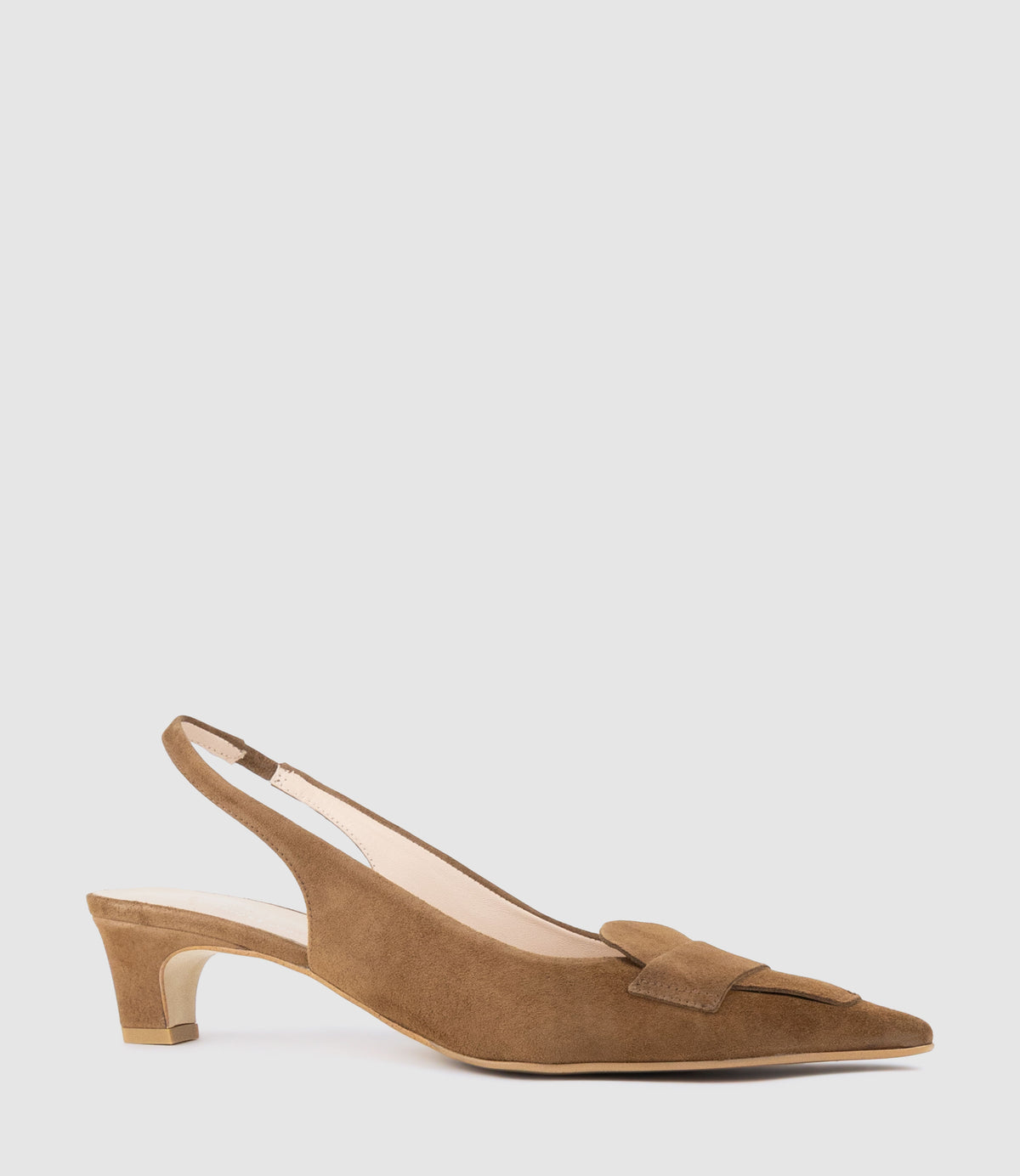 DIANE40 Albert Throat Slingback in Tan Suede