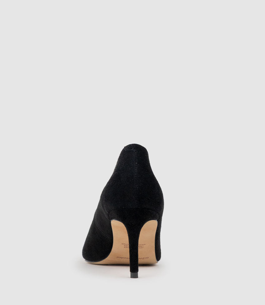 DIYU70 Pointed Pump in Black Suede - Edward Meller