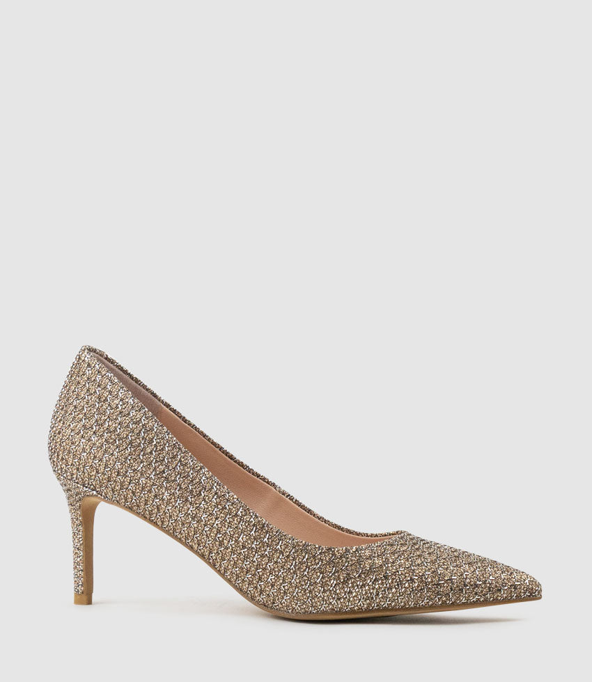 DIYU70 Pointed Pump in Copper Fabric - Edward Meller