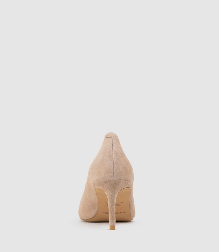 DIYU70 Pointed Pump in Nude Suede - Edward Meller