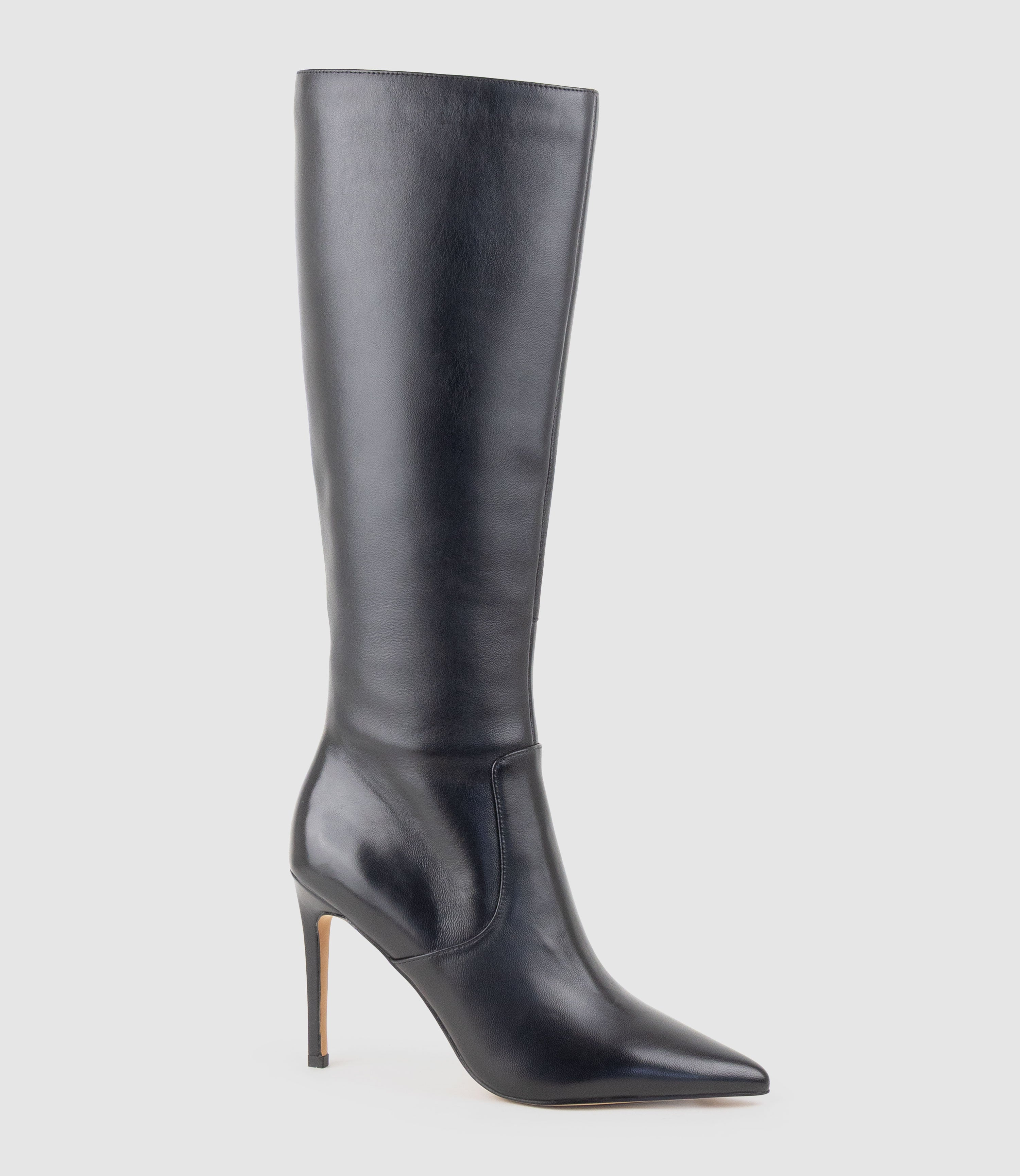 VALENTINA100 Stiletto Knee High Boot in Black