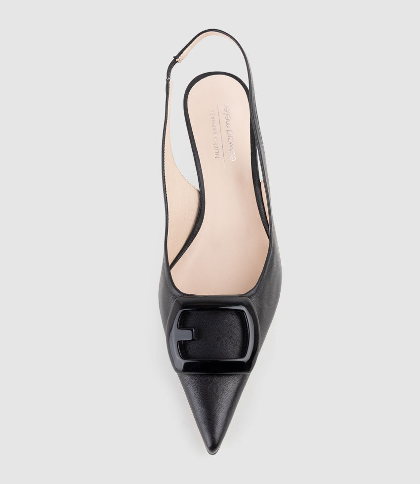 DULCIA60 Slingback Pump with Ornament in Black - Edward Meller