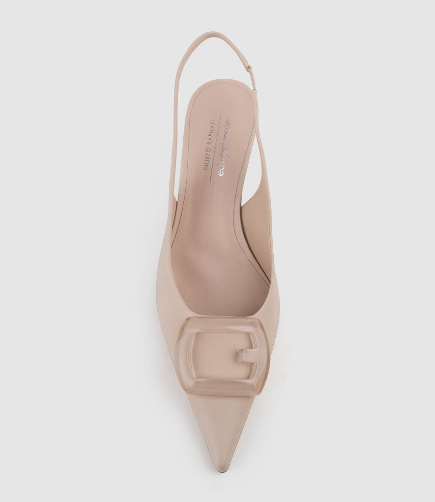 DULCIA60 Slingback Pump with Ornament in Nude - Edward Meller