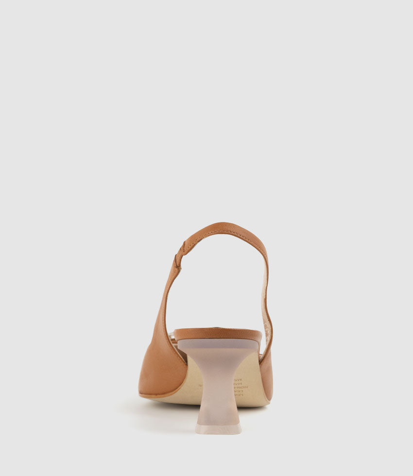 DULCIA60 Slingback Pump with Ornament in Tan - Edward Meller
