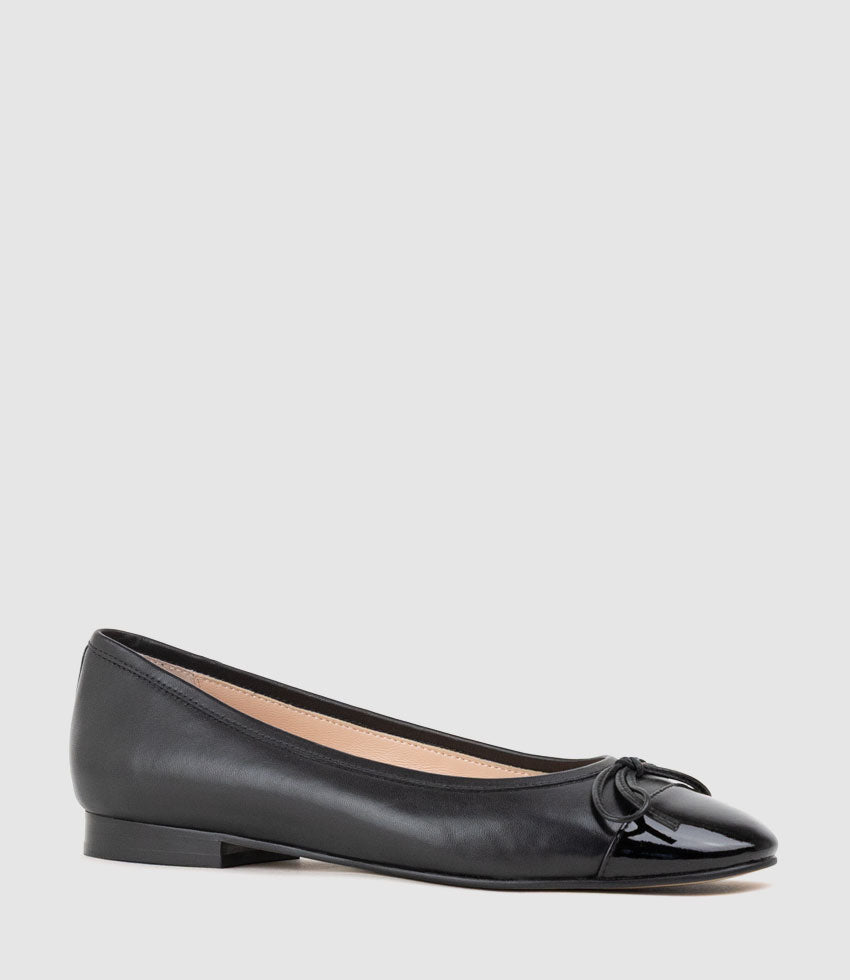 EASTON Cap Toe Ballet in Black - Edward Meller