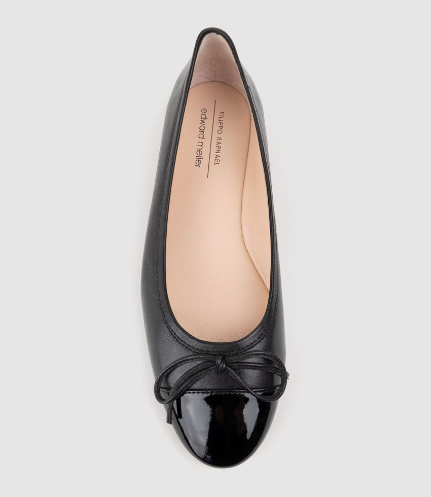 EASTON Cap Toe Ballet in Black - Edward Meller