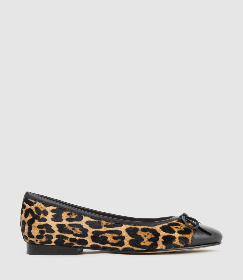 EASTON Cap Toe Ballet in Leopard Calf Hair - Edward Meller