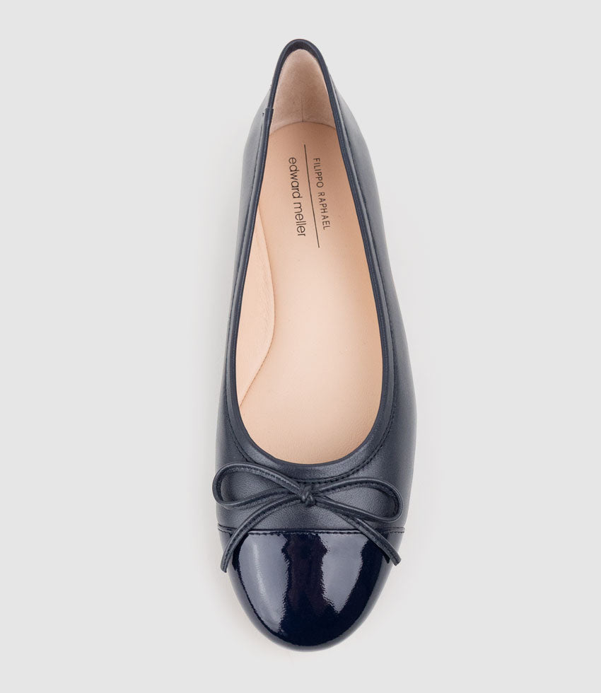 EASTON Cap Toe Ballet in Navy - Edward Meller