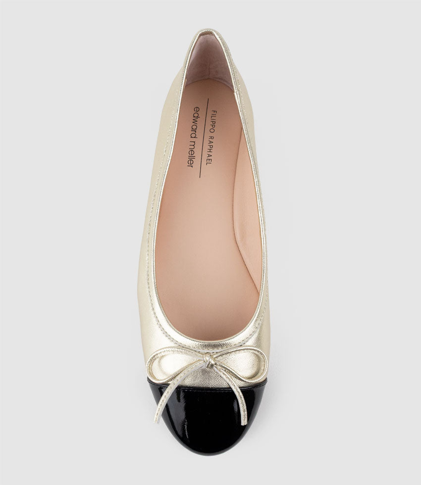 EASTON Cap Toe Ballet in Pale Gold - Edward Meller