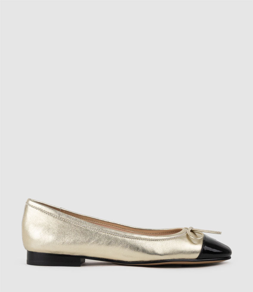 EASTON Cap Toe Ballet in Pale Gold - Edward Meller