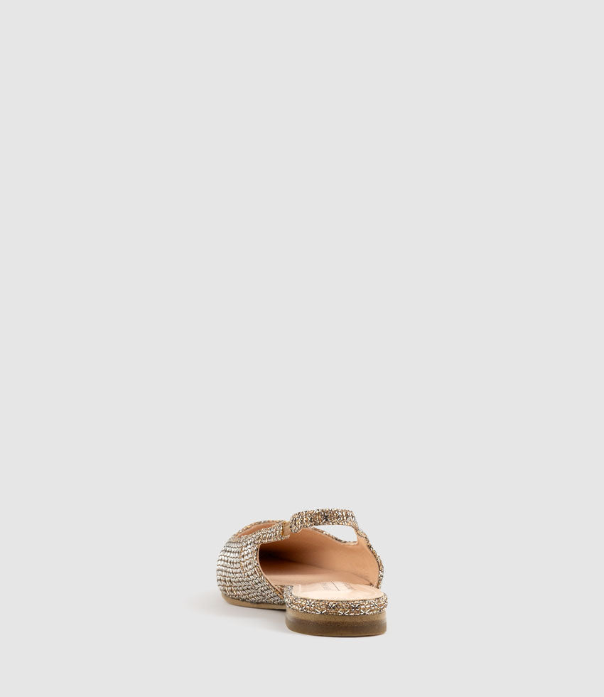 ELIANA Chiselled Slingback in Copper Metallic Fabric - Edward Meller