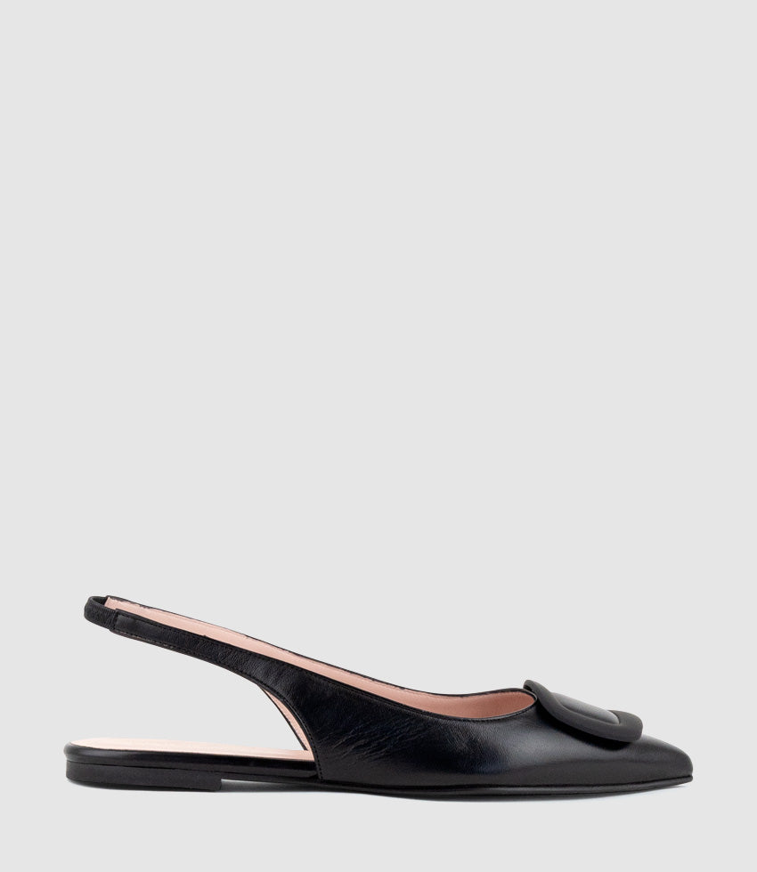 ELIZA Slingback with Hardware in Black - Edward Meller
