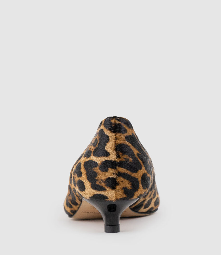 ELMA30 Pointed Pump in Leopard Calf Hair - Edward Meller