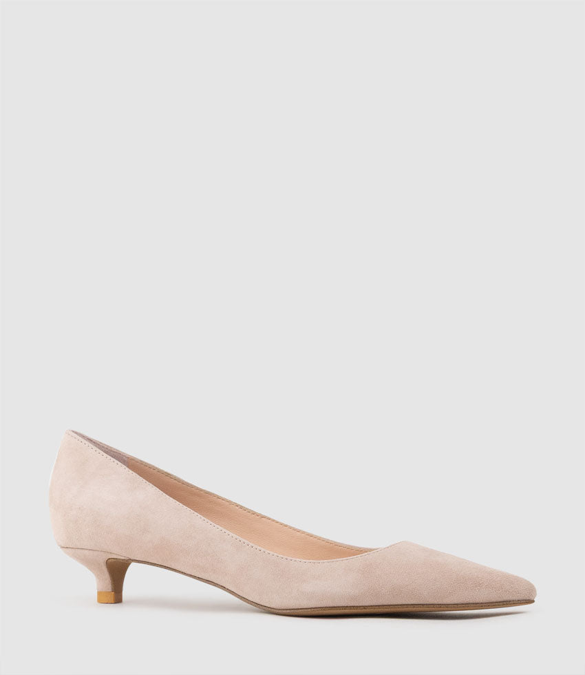 ELMA30 Pointed Pump in Petal Suede - Edward Meller