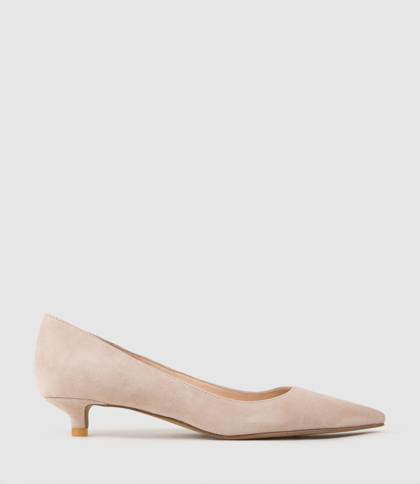 ELMA30 Pointed Pump in Petal Suede - Edward Meller