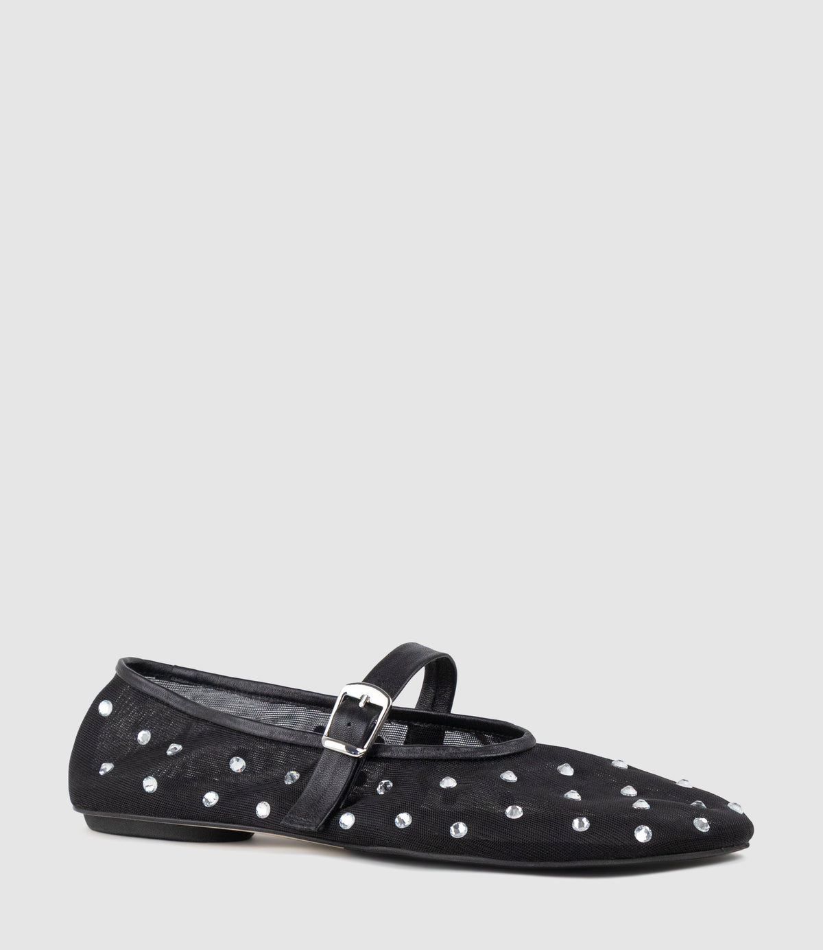 ELMIRA Mesh Ballet with Crystals in Black