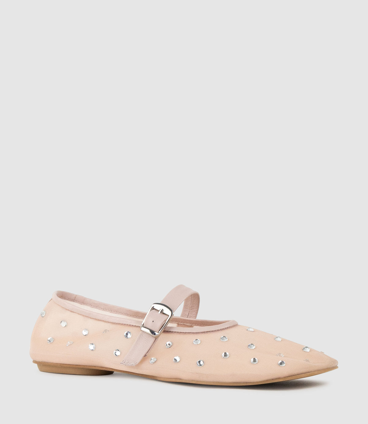 ELMIRA Mesh Ballet with Crystals in Nude