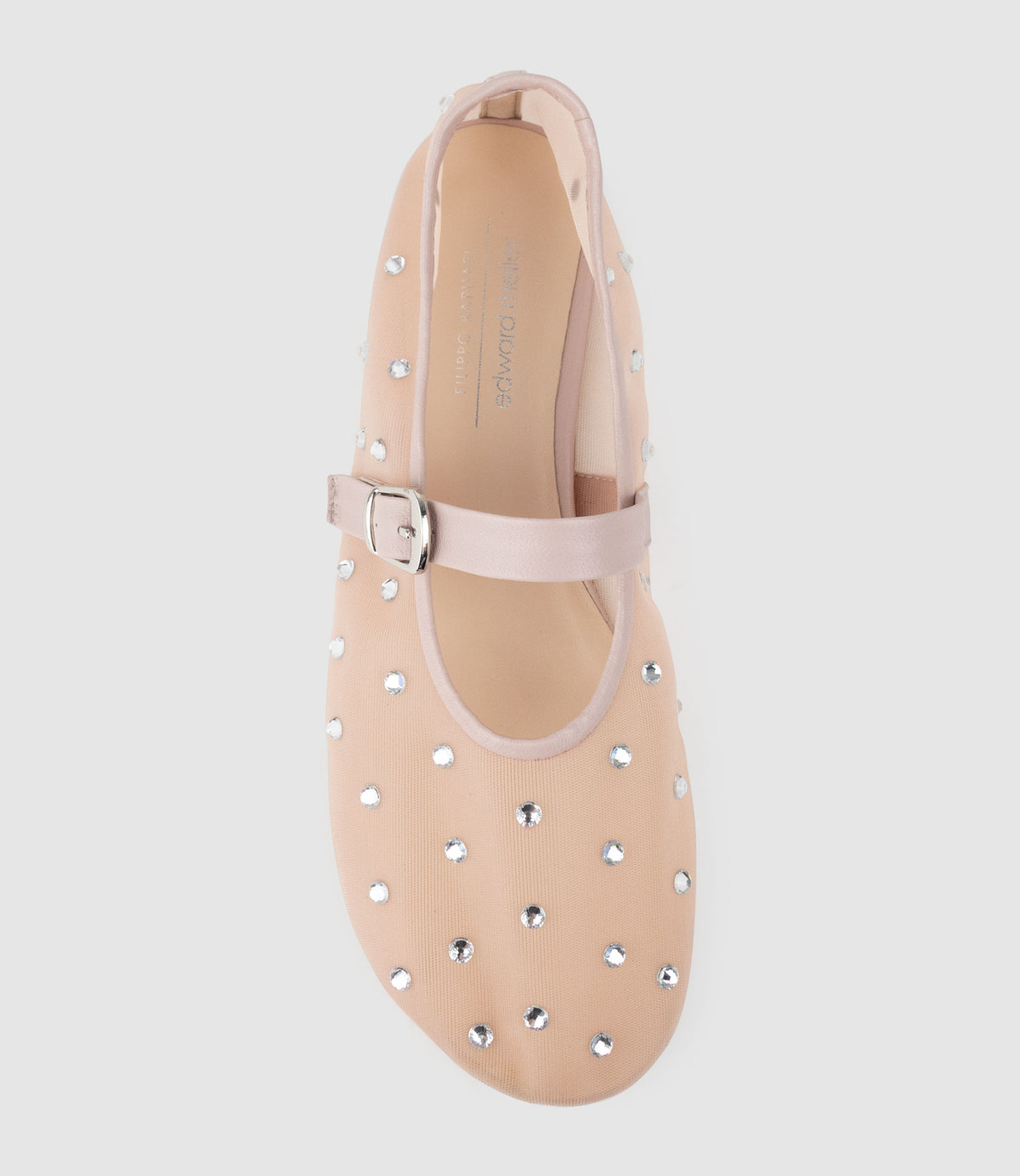 ELMIRA Mesh Ballet with Crystals in Nude