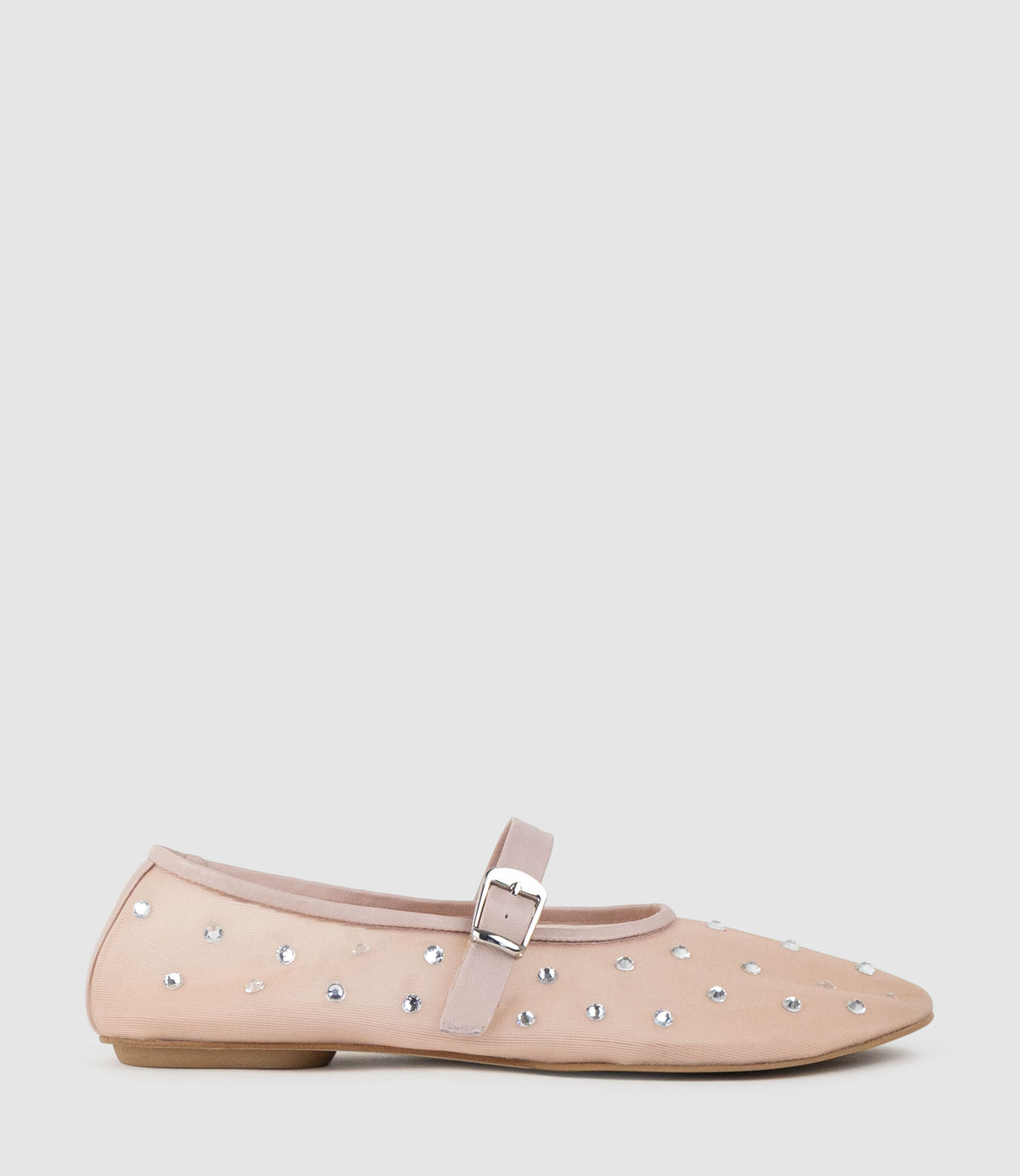ELMIRA Mesh Ballet with Crystals in Nude
