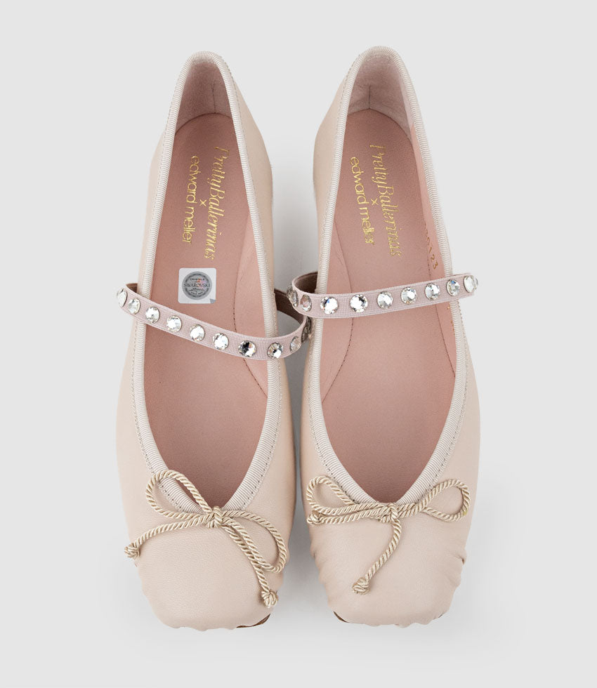 EMELIO Ballet with Crystal Strap in Nude - Edward Meller