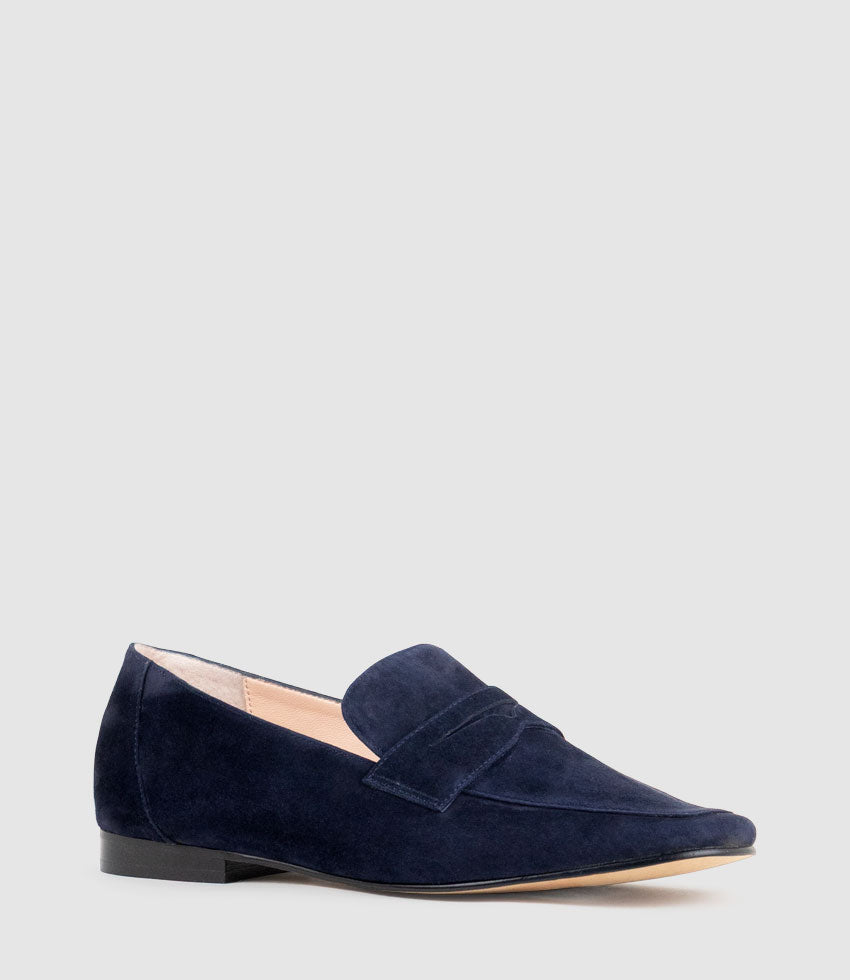 FAXON Loafer in Navy Suede - Edward Meller