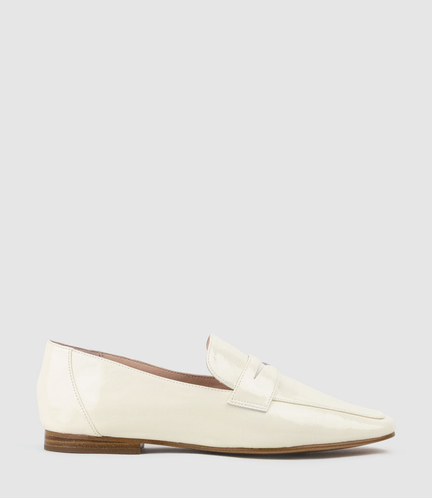 FAXON Loafer in Offwhite Crinkle Patent - Edward Meller