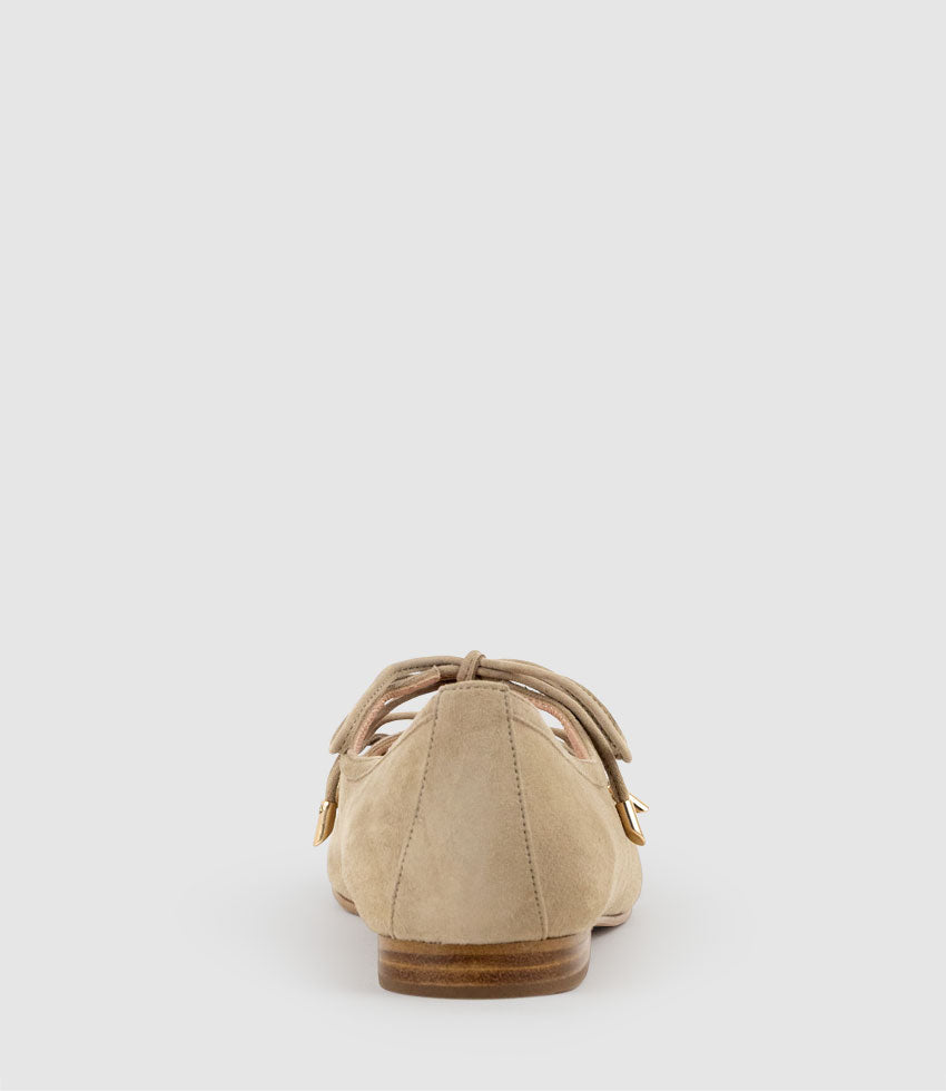 FELIA Tie Up Ballet in Sahara Suede - Edward Meller