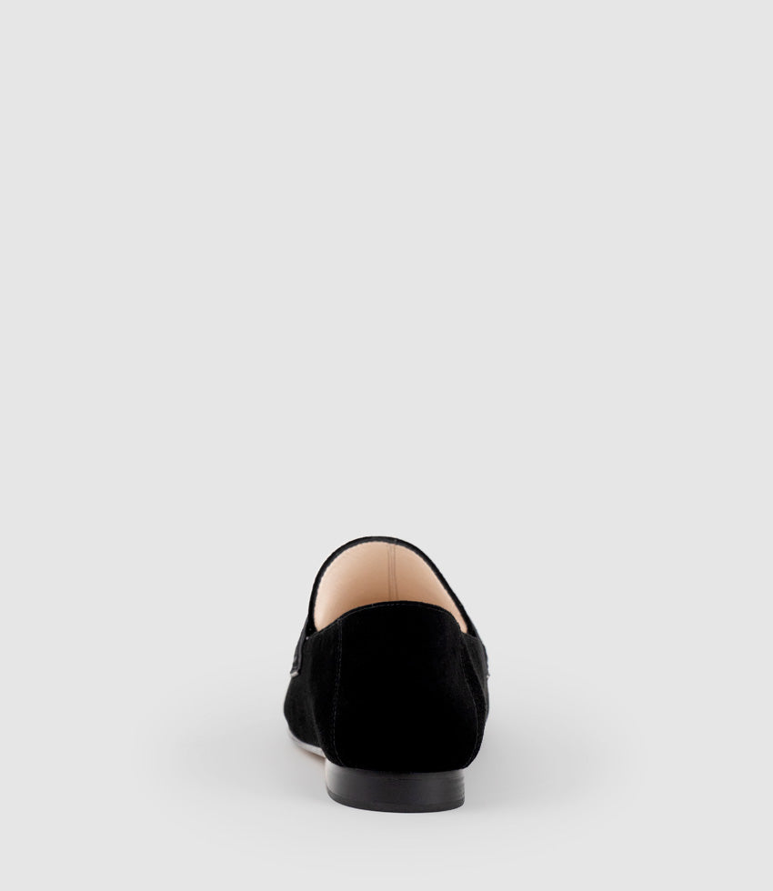 FINLAY Moccasin with Collapsible Back in Black Suede - Edward Meller