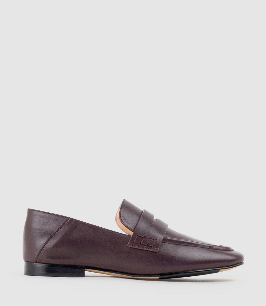 FINLAY Moccasin with Collapsible Back in Bordeaux Calf - Edward Meller