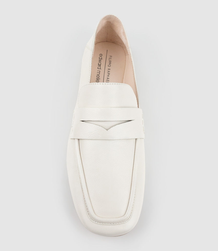 FINLAY Moccasin with Collapsible Back in Offwhite Calf - Edward Meller